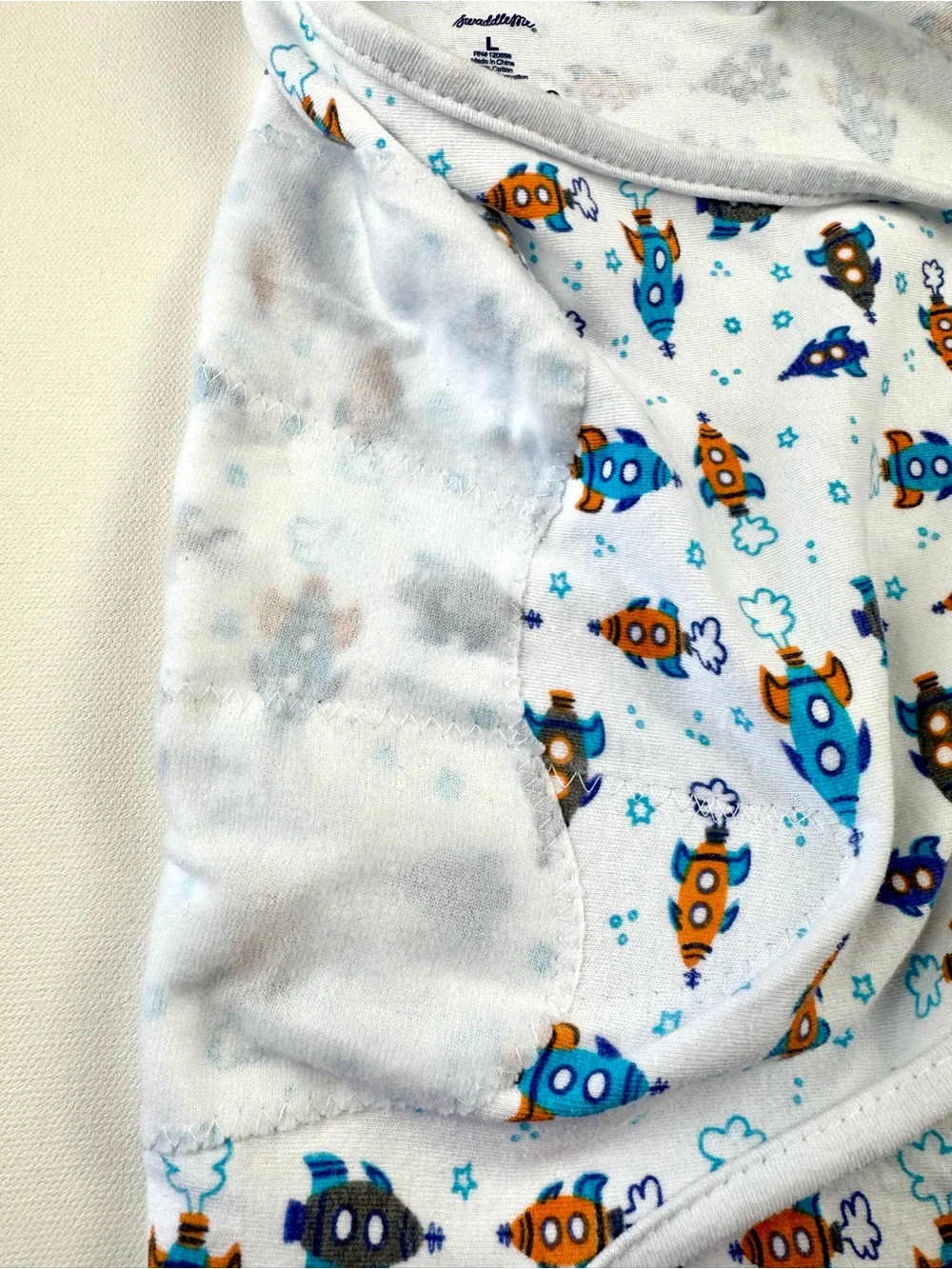 Swaddle Me Space Rocket Sleep Sack  Print Infant Baby Infant Baby Large Cotton